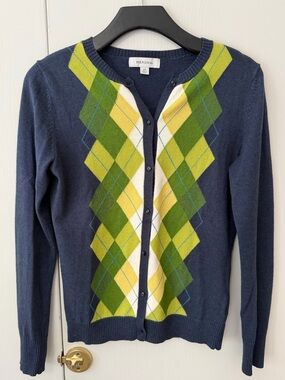 Argyle Button Down Light Sweater